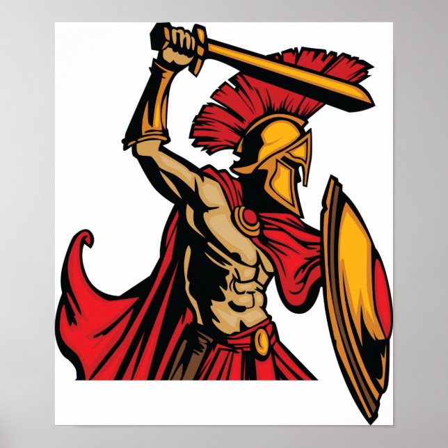 Poster do guerreiro espartano (Frente)