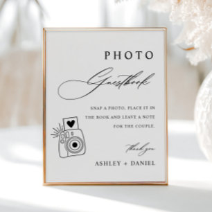 Poster do Guestbook de Foto de Casamento Minimalis