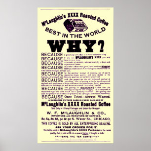 Pôster Do "Handbill vintage no café roasted de McLaughli