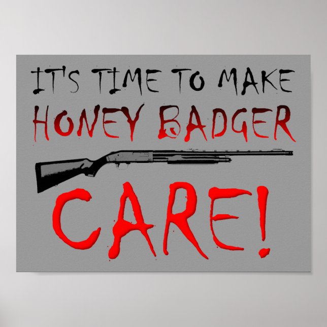 Poster do Honey Badger Care (Frente)