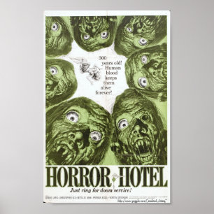 Poster Do "hotel horror" ou "cidade" do cartaz