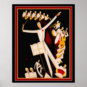 Poster Do "impressão 16 x 20 do art deco dos maestros