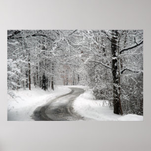 Poster do impressão da arte da cena da neve