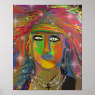 Poster Do "impressão da arte de Digitas do deus cabelo"