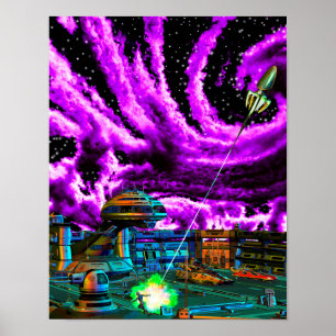 Poster do impressão da arte do ataque de surpresa