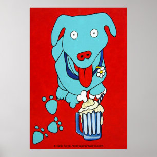 Pôster Do "impressão da arte do cão do FLUTUADOR do