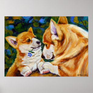 Poster do impressão do Corgi de Galês do Pembrok