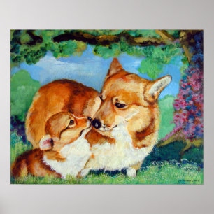 Poster do impressão do Corgi de Galês do Pembrok