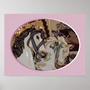 Poster do impressão dos cavalos do carrossel