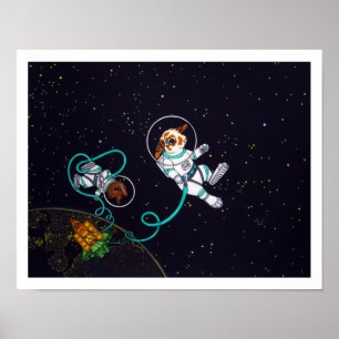 Poster do impressão dos coelhos do espaço