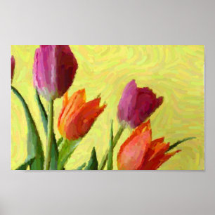 Poster do Impressionista Vintage Tulips