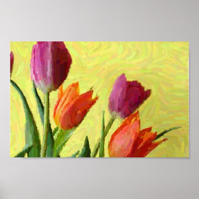 Poster do Impressionista Vintage Tulips (Frente)