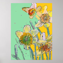 Poster do Jardim da Flor Amarelo Daffodil