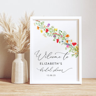 Poster do Jardim Floral de Flores Selvagens Elegan