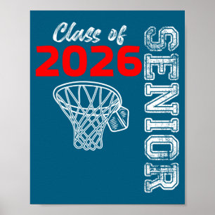 Poster Do Jogador de Basquete da Turma Sênior de Graduaçã