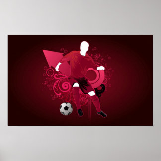 Poster do jogador de futebol psicodélico