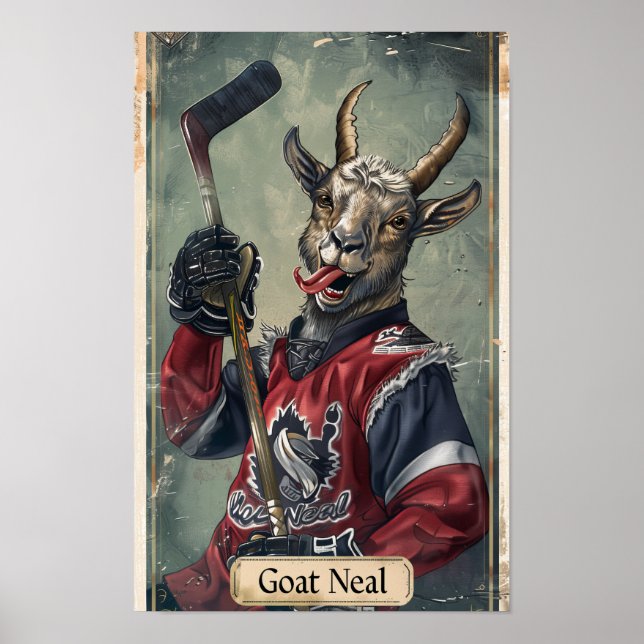 Poster do Jogador de Hóquei em Cabra Superior (Frente)