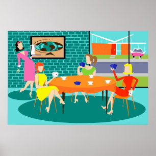 Poster do Jogo Carta Semanal das Mulheres Retro