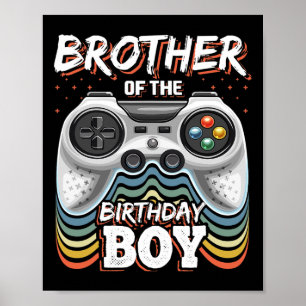 Poster Do Jogo de Vídeo de Aniversário do Menino de Anive