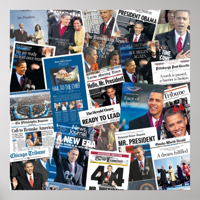 Poster do jornal de posse de Obama (Frente)