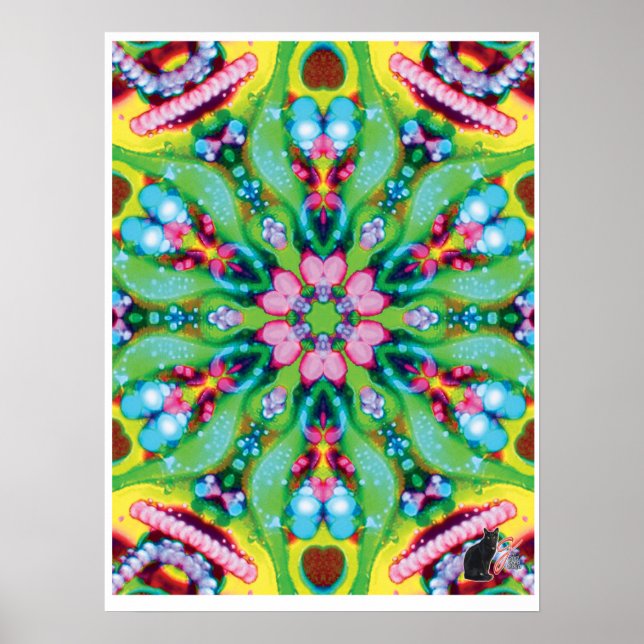 Pôster do Kaleidoscópio de Colagem Cinética Hydra (Frente)