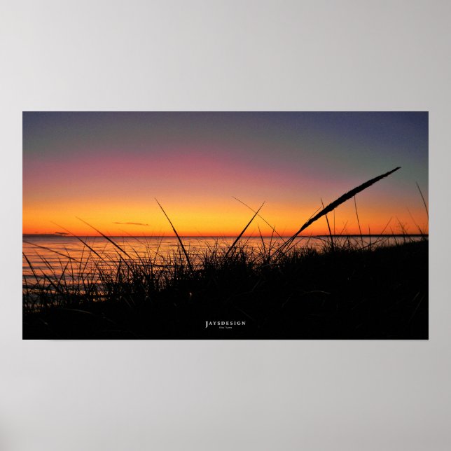 Poster do Lago Michigan Sunset (Frente)