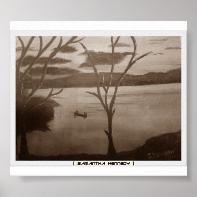 poster do lago preto e branco (Frente)