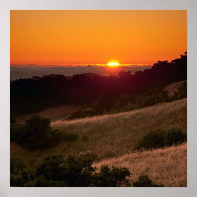 Poster do lindo pôr do sol da Califórnia (Frente)