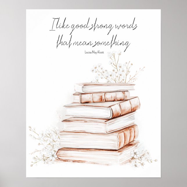 Poster do Livro de Boas Palavras Fortes | Louisa M (Frente)