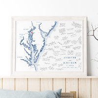 Poster do Livro de Guest do Mapa Elegante de Casam