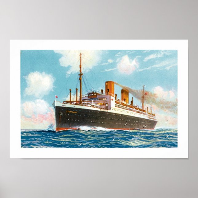 Poster do Lloyd's ssStuttgart na Alemanha do Norte (Frente)