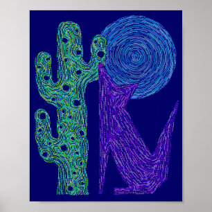 Pôster Do lobo roxo do chacal de Z design do sudoeste