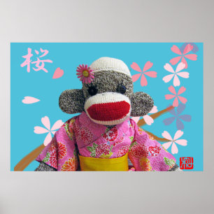 Poster do macaco da peúga de Sakura