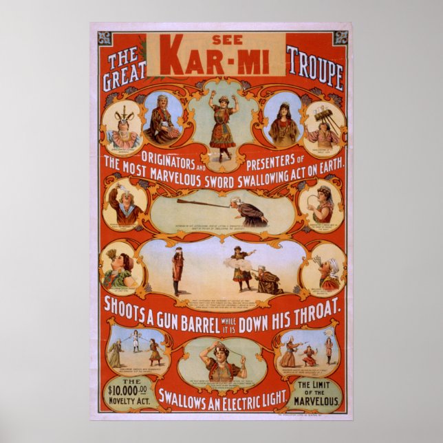 Poster do Mágico KAR Troupe VAUDEVILLE (Frente)