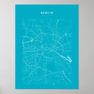 Poster do Mapa da Cidade Azul de Berlim