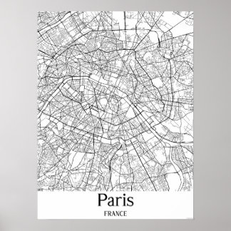Poster do Mapa da Cidade Branca, na França, em Par