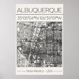 Pôster do Mapa da Cidade de Carvão de Albuquerque