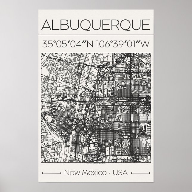 Pôster do Mapa da Cidade de Carvão de Albuquerque  (Frente)