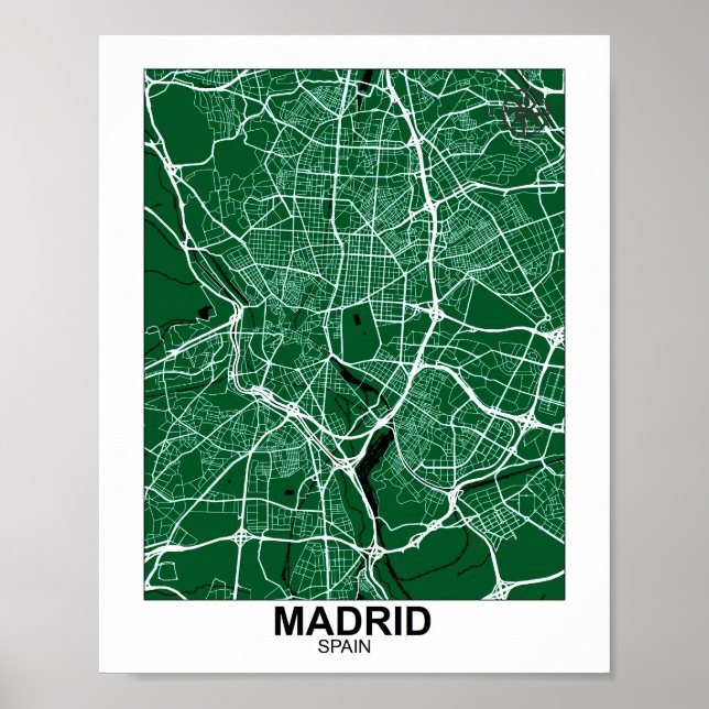 Poster do Mapa da Cidade de Madrid (Frente)