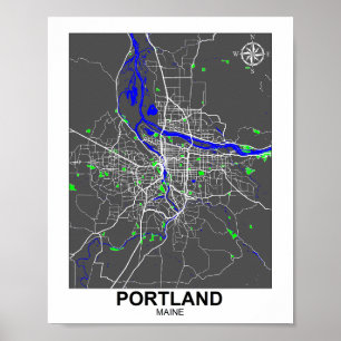 Poster do Mapa da Cidade do Portland
