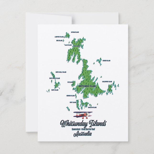 Poster do mapa das Ilhas Whitsunday (Frente)