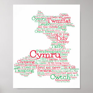 Poster do Mapa de Arte do Welsh Slang