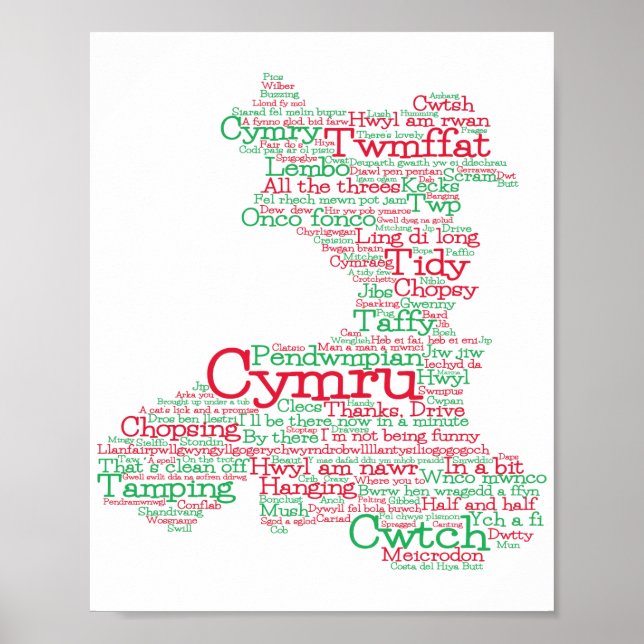 Poster do Mapa de Arte do Welsh Slang (Frente)