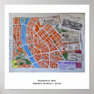 Poster do mapa de Budapeste