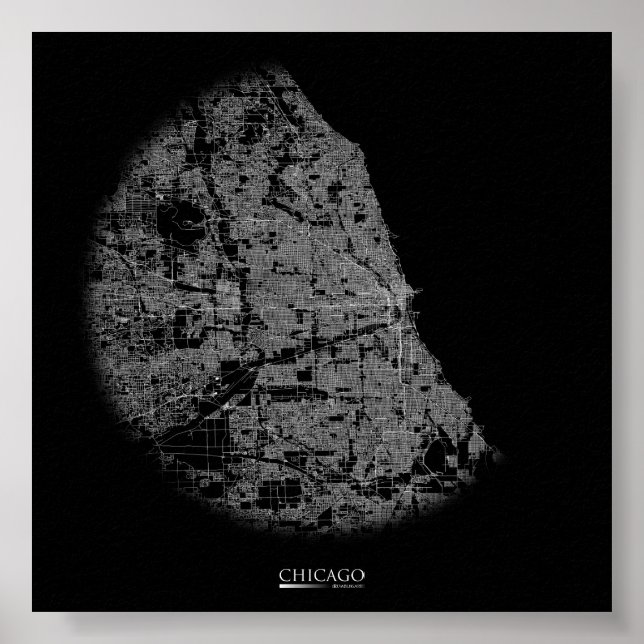 Poster do Mapa de Chicago Road (Frente)