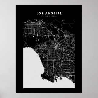 Poster do Mapa de Cidade Escura de Los Angeles