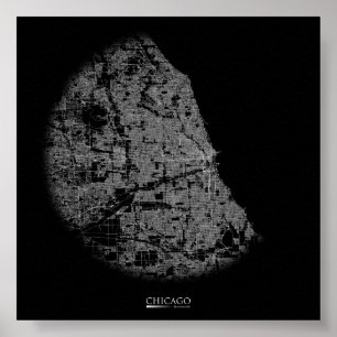 Poster do mapa de estradas de Chicago