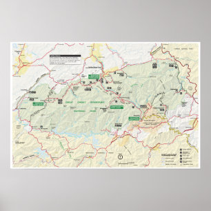 Poster do mapa de Great Smoky Mountains
