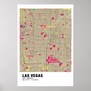 Poster do Mapa de Las Vegas - Mapa Colortivo de Ne