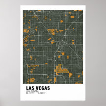 Poster do Mapa de Las Vegas - Mapa Verde de Nevada